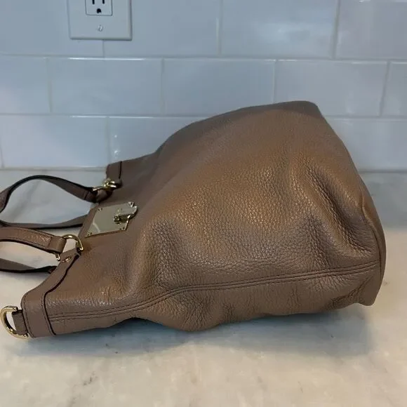 Michael Kors Bag Purse Handbag Leather Channing Large Pebbled Satchel Tote Bag - Picture 11 of 16